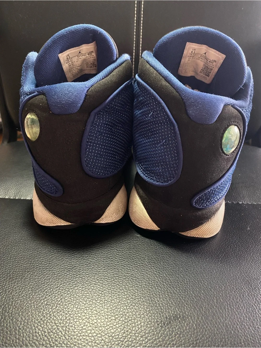 Air Jordan 13 Retro Brave Blue and Black Basketball Sneakers Size 8.5